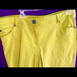 89th & Madison Rayon Stretchy Green Capris